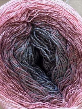 YarnArt Rosegarden Soft Pink/Gray Cotton Cake-Like Yarn